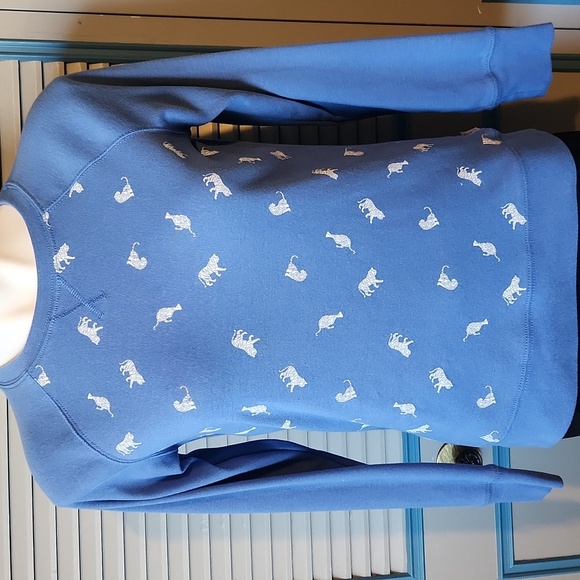 Eddie Bauer Blue Tiger Print Sweatshirt - Picture 1 of 13
